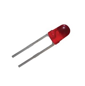 Red 3mm LED, 20mcd 568nm, 2.0Vf, 60 degree viewing angle, 2.54mm PCB pitch, red diffusedlens