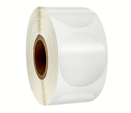 50mm Circular anti-tamper self-adhesive label, crystal clear, 500pcs per roll