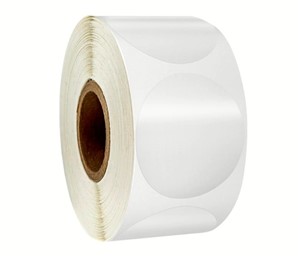 50mm Circular anti-tamper self-adhesive label, crystal clear, 500pcs per roll