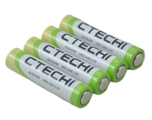 [T:Description]
Everyone needs reliable batteries for their gadgets, and these 1.5V 1100mAh AAA Alkaline Batteries from CTECHI are the perfect solution. These AAA Alkaline batteries are perfect for all kinds of electronic devices, including Remote Controls, Wall Clocks, Grooming Gadgets, Toys and Games, Torches, Mice/Keyboards, and much more. With an 1100mAh capacity providing plenty of power to get the job done, you can trust the 1.5V 1100mAh AAA Alkaline Battery to keep all your gadgets going strong. Plus, their alkaline composition makes them one of the most versatile batteries on the market, as they&#39;re able to perform in a wider variety of temperatures than other batteries. For reliable power you can count on, the 1.5V 1100mAh AAA Alkaline Battery is the perfect choice.
[T:Tech Specs]
Nominal voltage: 1.5v 1100mAh
[BR]
Type: Alkaline
[BR]
Size: AAA
[BR]
Brand: CTECHI

[T:Uses:]
[UL]- Remote Controls - Wall Clocks - Grooming Gadgets - Toys - Games – Torches[/UL]