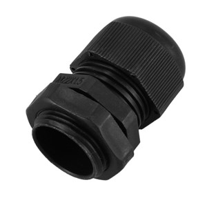 M22 x 1.5 Cable gland, black colour, Nylon 6 Neoprene gasket, 7-12mm cable range, IP68 waterresistance, UL certified