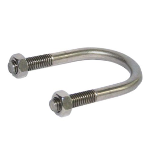 Stainless Steel SS304 U-Bolt M8 x 90L x 65C, 4 x SS hex nuts (DIN934), 4 x SS flat washers (DIN125)