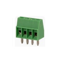 4-way PCB Mount terminal block, 5.00mm pitch, 300V 16A rated, 14-26AWG wire gauge range, rising clampdesign, PA66 UL94V-0 housing (green), UL, cUL, CE, VDE