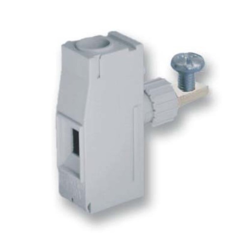 76-Amp 450V Panel feed-through terminal block, 1-pole, rear mounting nut for 10mm panel hole,locking pin, 16mm2 maximum wire size (6AWG), M5 terminal screw, 12.1mm pitch, PA UL94V-0 housing,galvanised steel screw, UL1059, CSV, EN60998-1, VDE