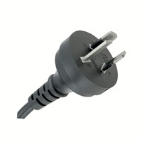 10A 2.5M AC Power cable, 250/440V H05VV-F 4V-75 3G 1.0mm2 cable (black), male AU/NZ AL-103 10A 250VACplug, 230mm exposed cores (no stripping or termination), as per approved drawings andspecifications, revision 00 24-APR-2024