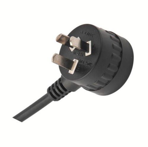 10A 1.5M AC Power cable, 250/440V H05VV-F 4V-75 3G 0.75mm2 cable (black), male NZ/AU 3-pin&quot;tap-on&quot; plug, 6.3mm female terminal QC termination, as per approved drawings andspecifications, revision 01 08-MAY-2020