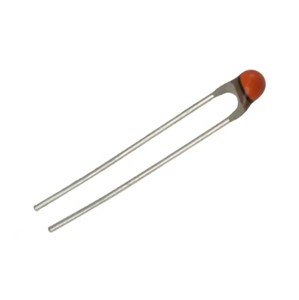 10K 3977K Bead NTC thermistor, high stability, 5% resistance tolerance, 0.75% B value tolerance,500mW, -40c to +125c operating temperature range, 2.5mm pitch, 1500 piece tape and reel packaging
