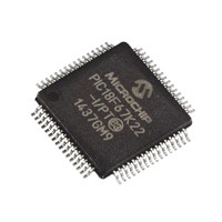 PIC18 Series high performance, low power, high performance microcontroller, 128kB flash memory,1kB EEPROM, 4kB SRAM, 53 I/O pins, 16 x 12-bit A/D channels, 3 x comparators, EUSART, SPI, i2C, SMDTQFP-64 package