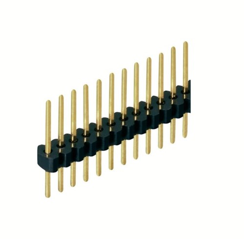 5-pin Vertical pin header, Gold plated, 2.54mm pitch, 3.3mm pin height, 8.54mm overall productheight