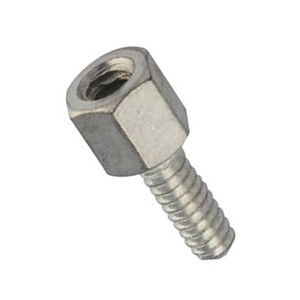 H4.7 x 11.8mm D-SUB #4-40UNC screw, threaded head, chamfered edges, nickel plated brass, ROHSapproved