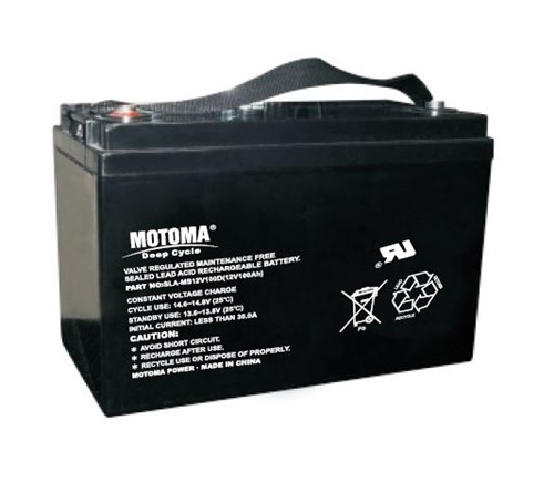 [T:Description]

Introducing the 12V 100Ah VRLA Deep Cycle Battery - the ultimate power solution for all your electrical needs. Offering an incredible 103Ah@20hr rate and the ability to discharge up to 500A, it has the capacity to power a wide range of applications. Whether you need a reliable power source for home alarms and security systems, reliable backup power, agricultural use, camping, golf carts, mobility scooters, trolling motors, campervans, energy storage systems, or an uninterruptible power supply, this 12V battery is sure to meet your need. 
[BR]
[BR]
Thanks to its built-in safety features, you can rest assured it will provide you with many years of reliable service. With its robust build, high-quality components, and hassle-free installation, the 12V 100Ah VRLA Deep Cycle Battery is the perfect solution for all your power needs.

[T:Tech Specs]
Nominal voltage: 12V 100Ah
[BR]
Type: VRLA Deep Cycle Battery
[BR]
Dimensions: 329mm (L) x 174mm (W) x 222mm (H)
[BR]
Terminals: M6 Screw Terminals 
[BR]
Weight: 30.5KG
[BR]
Additional: 103Ah@20hr rate, 500A maximum discharge current
[T:Uses:]
[UL]- Home Alarms - Security Systems - Backup Power - Agricultural - Golf Carts - Golf Trundlers - Mobility Scooters - Trolling Motors - Campervans - Camping - Solar Energy Storage - Uninterruptible Power Supply[/UL]
