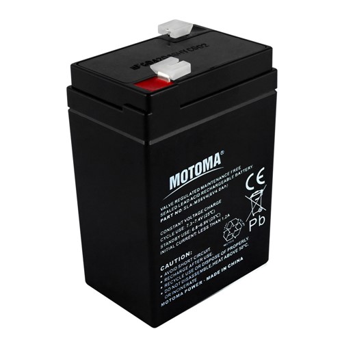 6V 4Ah Sealed lead acid VRLA battery, long life, professional-grade quality, high reliabilitydesign, ABS (UL94-HB) case, 60A maximum discharge current, built with super heavy duty grid withhigh performance plates and electrolyte, -20c to +50c operating temperature range, lowself-discharge performance.

- 70mm (L) x 47mm (W) x 101mm (H) case size - F1 tab terminals (4.75mm QC type)- 0.710KG weight

Maintenance free, spill proof, leak proof design, can be used in vertical or horizontal orientation.

For use in alarm systems (fire and security), childrens electric cars, RV applications, portablelighting, motorcycle starting,  motorized ducks, kontiki, UPS, EPS.

12-Month Original manufacturers quality and performance gaurantee.

Safety approvals: IEC60896-21/22, JIS C8704, YD/T799, BS6290:4, GB/T 19638, UL1989.