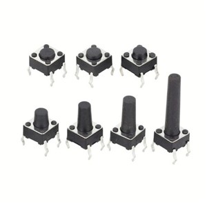 Waterproof tactile switch 6mm x 6mm 9.7mm shaft height 250gf operating force 12VDC 50mA