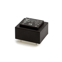 230VAC to 18VAC 2VA Encapsulated transformer, Class B, PCB mount 4-pin, -25C to +70C operatingtemperature range, EN61558 safety standard, CE, VDE, CQC