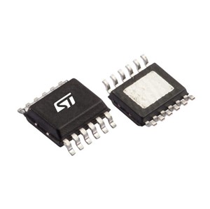 Double N-channel high side driver FET, PowerSSO-12 package, SMD, 41V 160mR 5A max current, 2uA offstate supply current, -40c to +150c operating temperature range