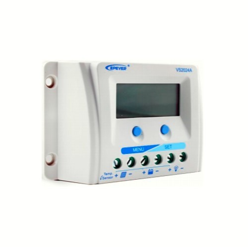 PWM Solar controller, LCD, programmable, 10A charge/discharge current, IP30 environmentprotection, 12V/24V or automatic mode, RS-485 port
