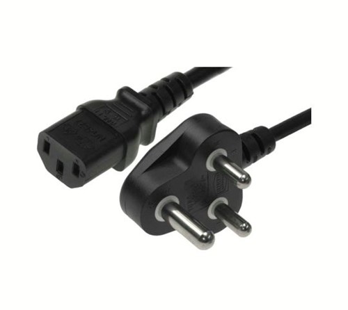 16A 1.3M AC Power cable, N18298 227IEC 53(RVV) 300/500V H05VV-F 4V-75 2 x 1.0mm2 cable (black),male South African KCS70-5001-85 AL-217 plug, IEC C13 female QT3 plug, as per approved drawings andspecifications, revision 00 20-DEC-2013