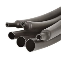12mm Diameter dual wall heatshrink tubing, glue lined, black, 4:1 shrink ratio, 1.2m length