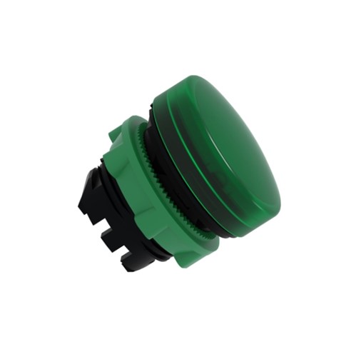 Green head for pilot light, Harmony XB5, plastic, 22mm, universal LED, plain lens