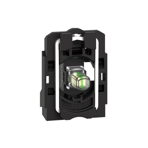 Complete body light block assembly, plastic, universal white LED, body fixing collar, 20V-120VAC/DC, screw clamp terminals, Harmony XB5