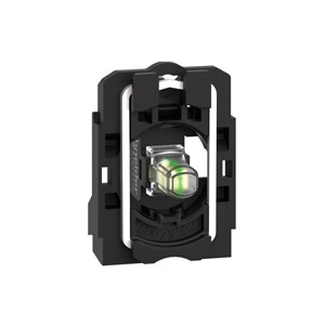 Complete body light block assembly, plastic, universal white LED, body fixing collar, 20V-120VAC/DC, screw clamp terminals, Harmony XB5